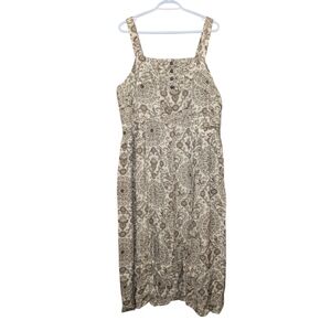 Y2K Denim 24/7 Brown Cream Boho Paisley Print Midi/Maxi Sundress - Size 22W